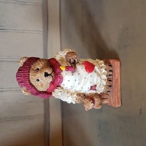 Vintage Heart Patch Place Bear Figurine - First Edition